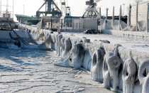 Побережье черного моря замерзло