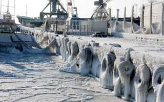 Побережье черного моря замерзло